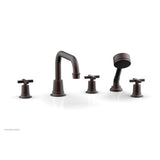 Phylrich - D/Tub W Hs To, Cro Hdl Flat Spout - Weathered Copper