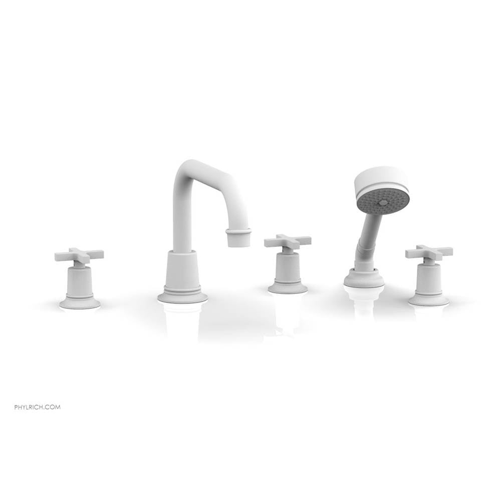 Phylrich - D/Tub W Hs To, Cro Hdl Flat Spout - Satin White