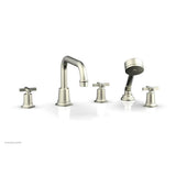 Phylrich - D/Tub W Hs To, Cro Hdl Flat Spout - Satin Nickel