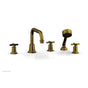 Phylrich - D/Tub W Hs To, Cro Hdl Flat Spout - French Brass