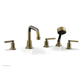 Phylrich - D/Tub W Hs To, Lev Hdl Flat Spout - Antique Brass