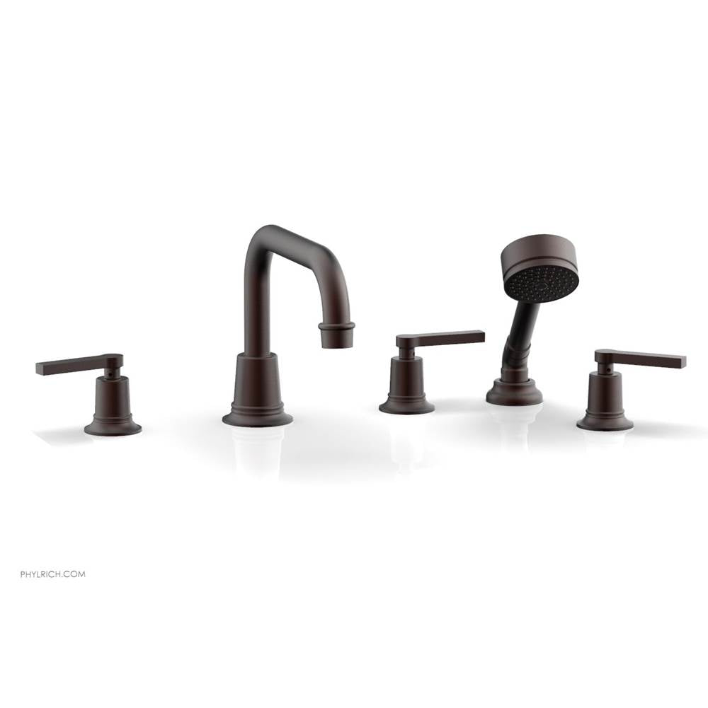 Phylrich - D/Tub W Hs To, Lev Hdl Flat Spout - Weathered Copper
