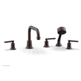 Phylrich - D/Tub W Hs To, Lev Hdl Flat Spout - Weathered Copper