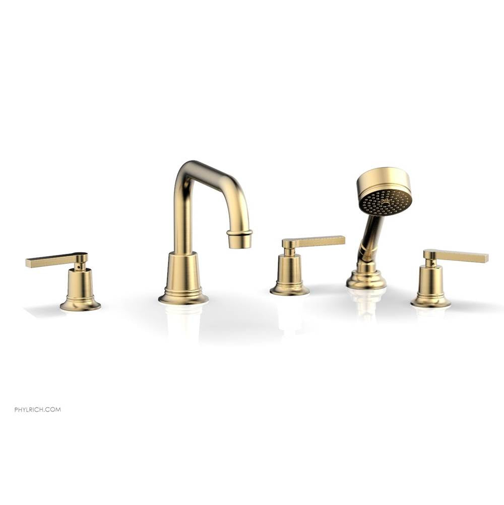 Phylrich - D/Tub W Hs To, Lev Hdl Flat Spout - Satin Brass