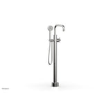 Phylrich - Floor Mount Tub Filler Cross Hdl, Flat Spout - Satin chrome