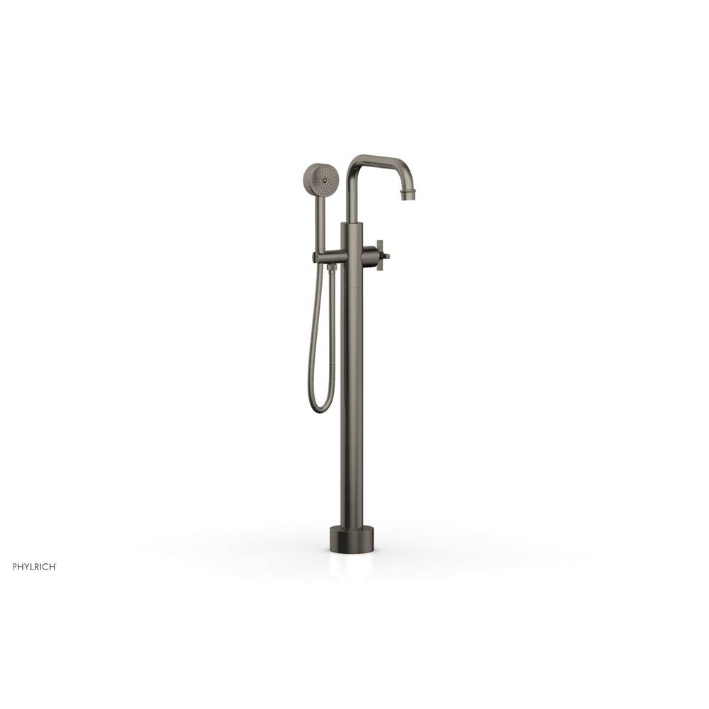 Phylrich - Floor Mount Tub Filler Cross Hdl, Flat Spout - Pewter