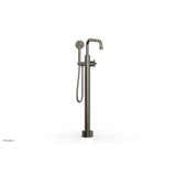 Phylrich - Floor Mount Tub Filler Cross Hdl, Flat Spout - Pewter