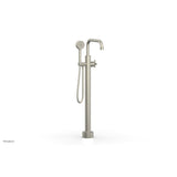 Phylrich - Floor Mount Tub Filler Cross Hdl, Flat Spout - Burnished Nickel