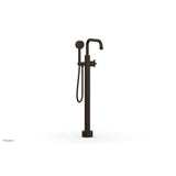 Phylrich - Floor Mount Tub Filler Cross Hdl, Flat Spout - Antique Bronze