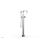 Phylrich - Floor Mount Tub Filler Cross Hdl, Flat Spout - Polished Chrome