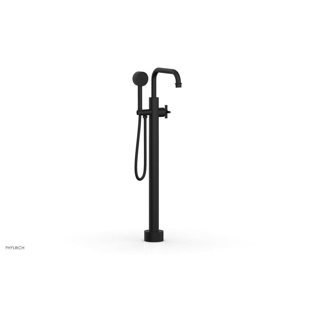 Phylrich - Floor Mount Tub Filler Cross Hdl, Flat Spout - Matte Black
