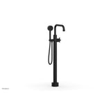 Phylrich - Floor Mount Tub Filler Cross Hdl, Flat Spout - Matte Black
