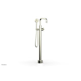 Phylrich - Floor Mount Tub Filler Cross Hdl, Flat Spout - Satin Nickel