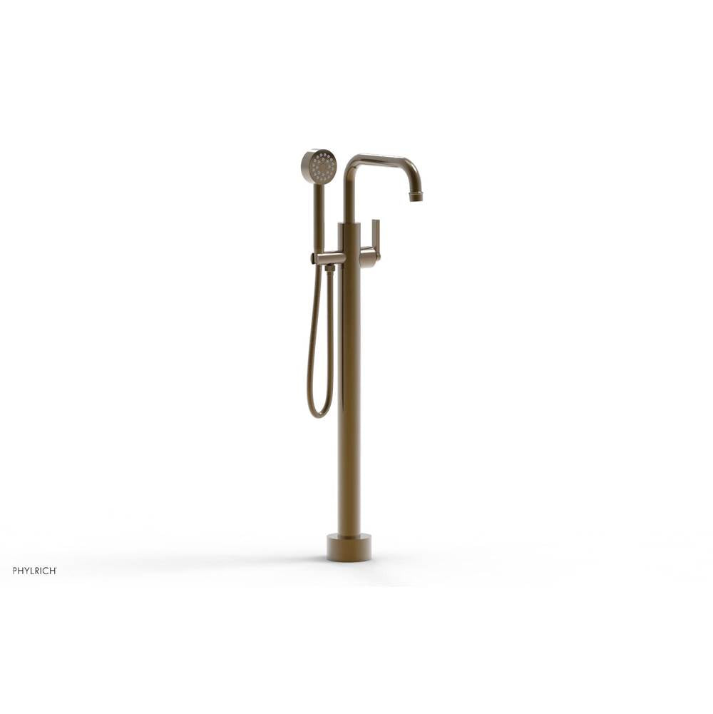 Phylrich - Floor Mounted Tub Filler Lever Hdl W/Handshwr-Tall - Old English Bronze