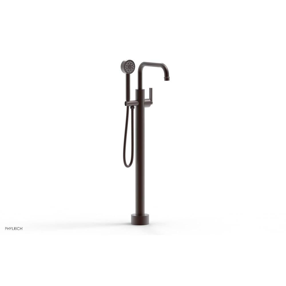 Phylrich - Floor Mounted Tub Filler Lever Hdl W/Handshwr-Tall - Weathered Copper