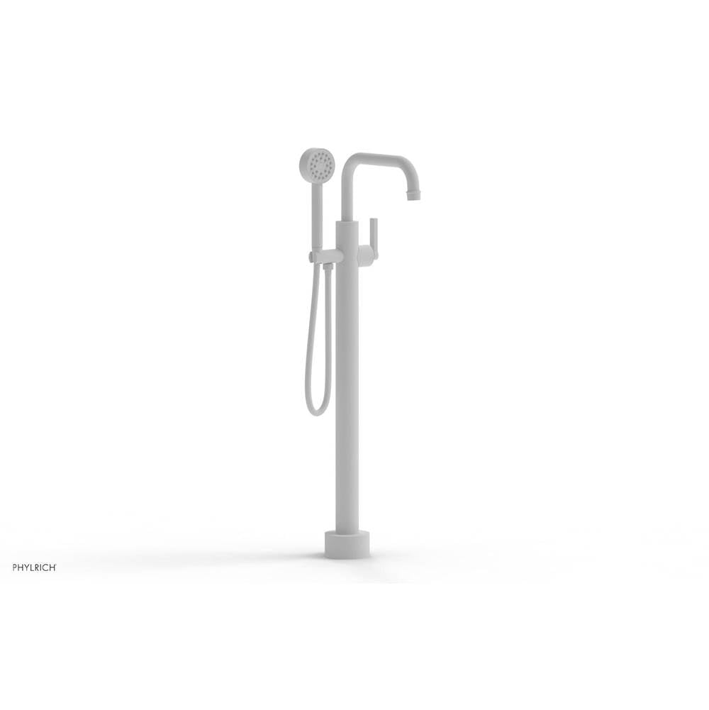 Phylrich - Floor Mounted Tub Filler Lever Hdl W/Handshwr-Tall - Satin White