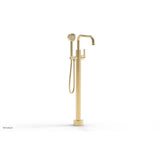 Phylrich - Floor Mounted Tub Filler Lever Hdl W/Handshwr-Tall - Satin Brass