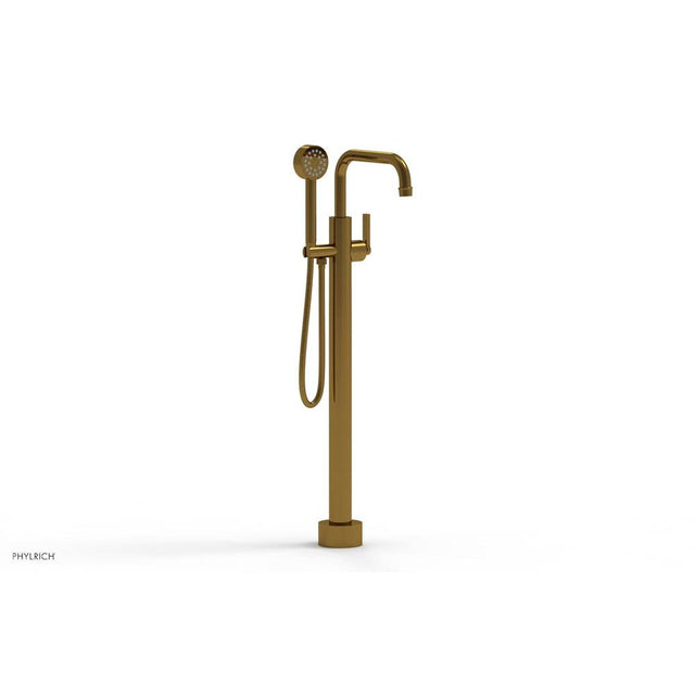 Phylrich - Floor Mounted Tub Filler Lever Hdl W/Handshwr-Tall - French Brass