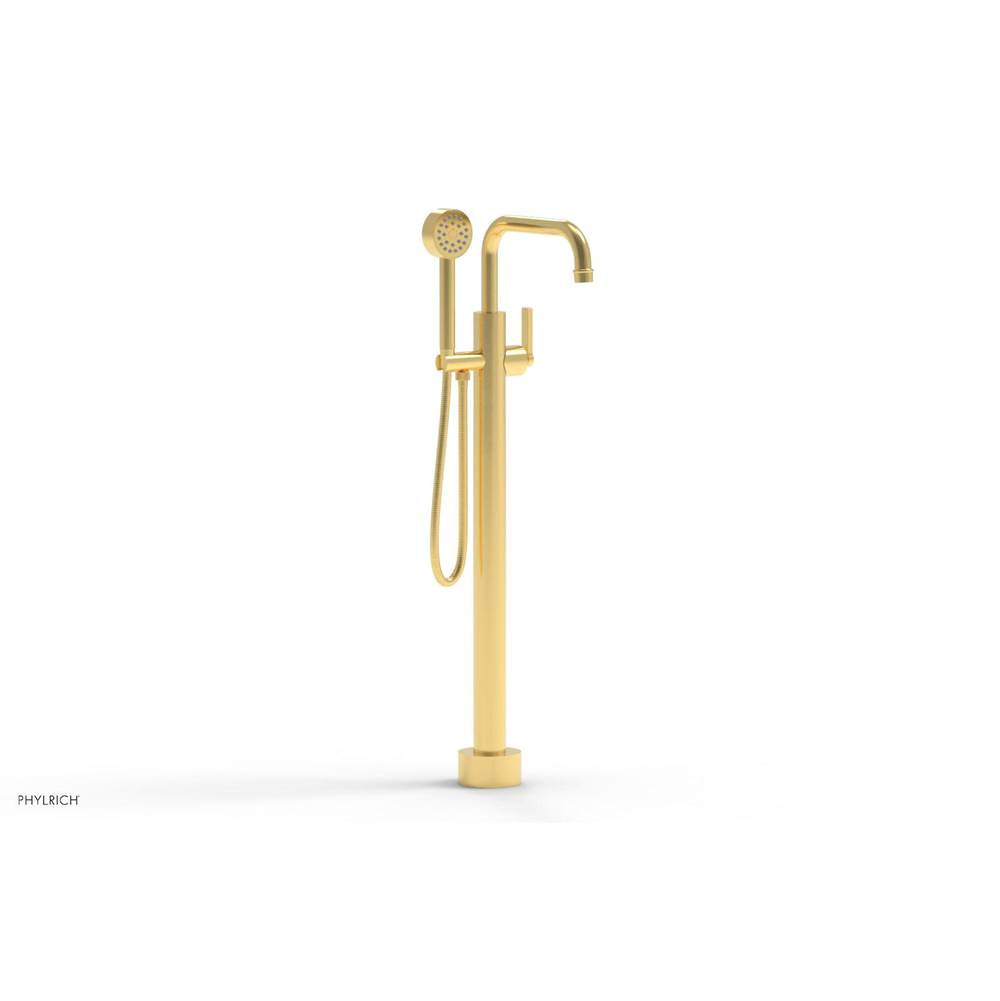 Phylrich - Floor Mounted Tub Filler Lever Hdl W/Handshwr-Tall - Satin Gold