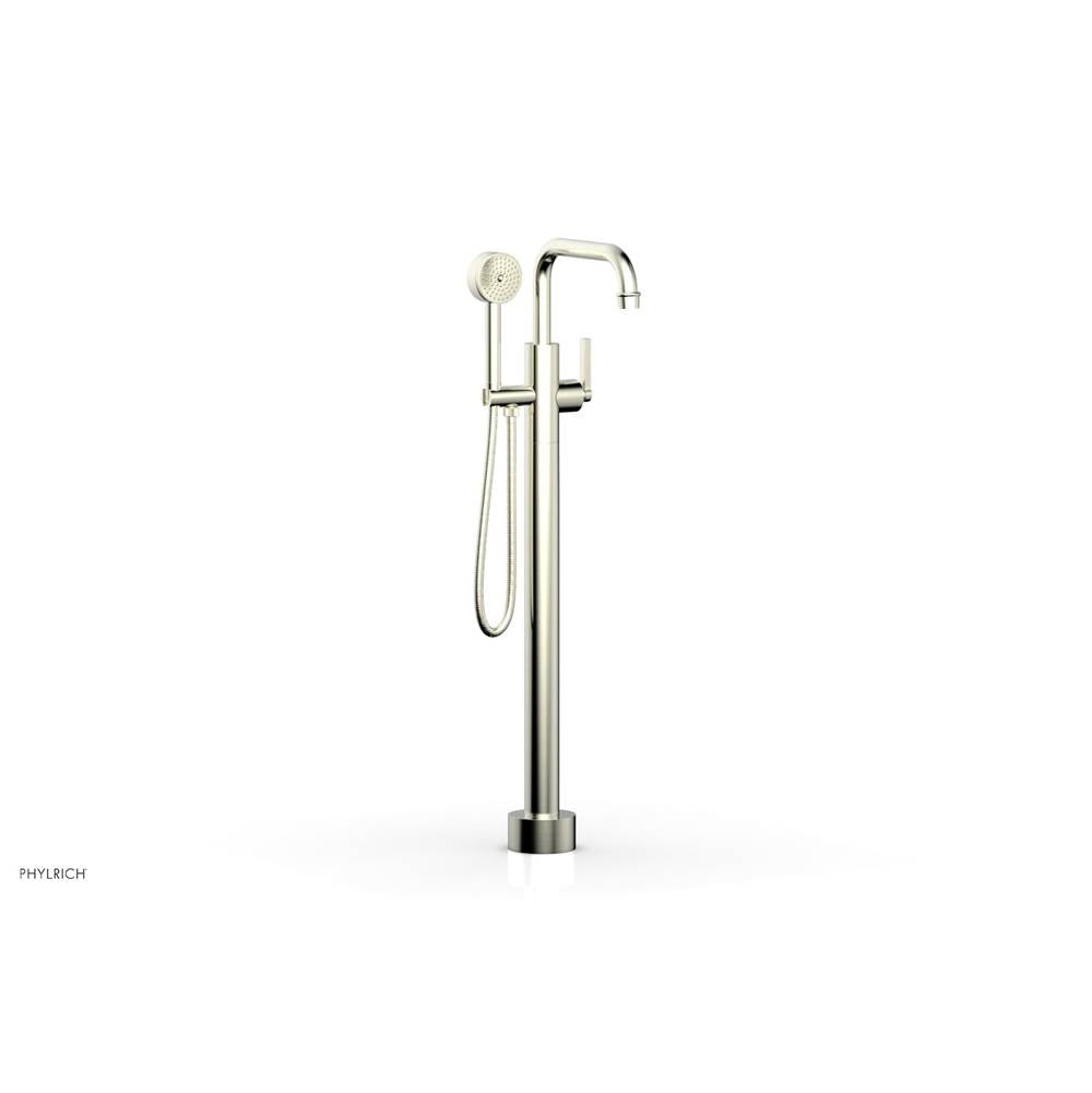 Phylrich - Floor Mount Tub Filler Lever Hdl, Flat Spout - Satin Nickel
