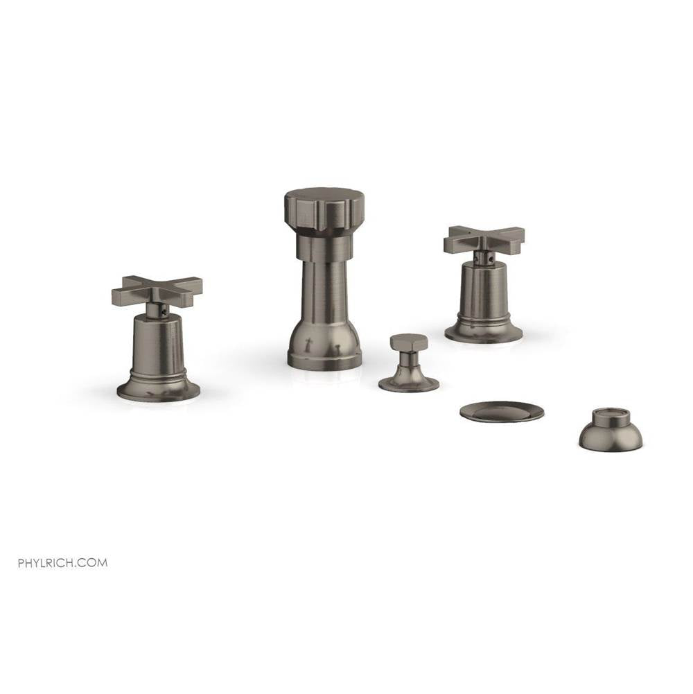 Phylrich - 4 Hole Bidet, Cross Hdl - Pewter