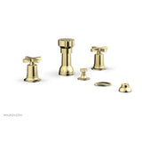 Phylrich - 4 Hole Bidet, Cross Hdl - Polished Brass Uncoated