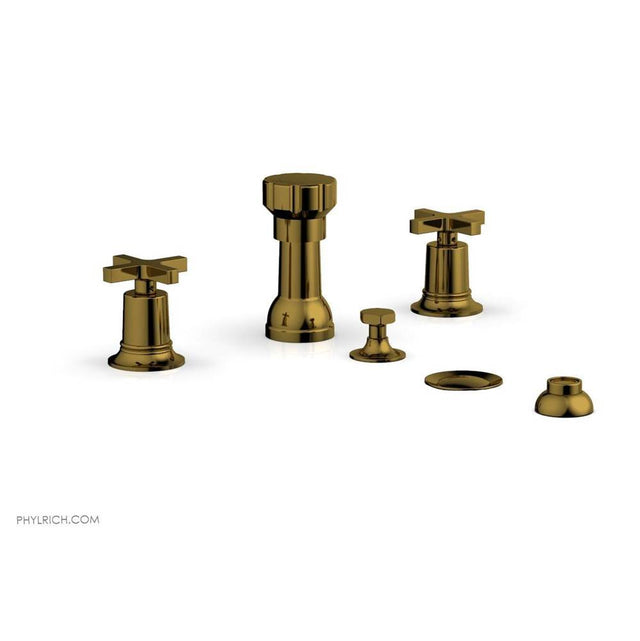 Phylrich - 4 Hole Bidet, Cross Hdl - French Brass