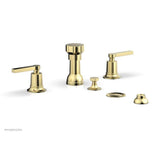 Phylrich - 4 Hole Bidet, Lever Hdl - Polished Brass Uncoated