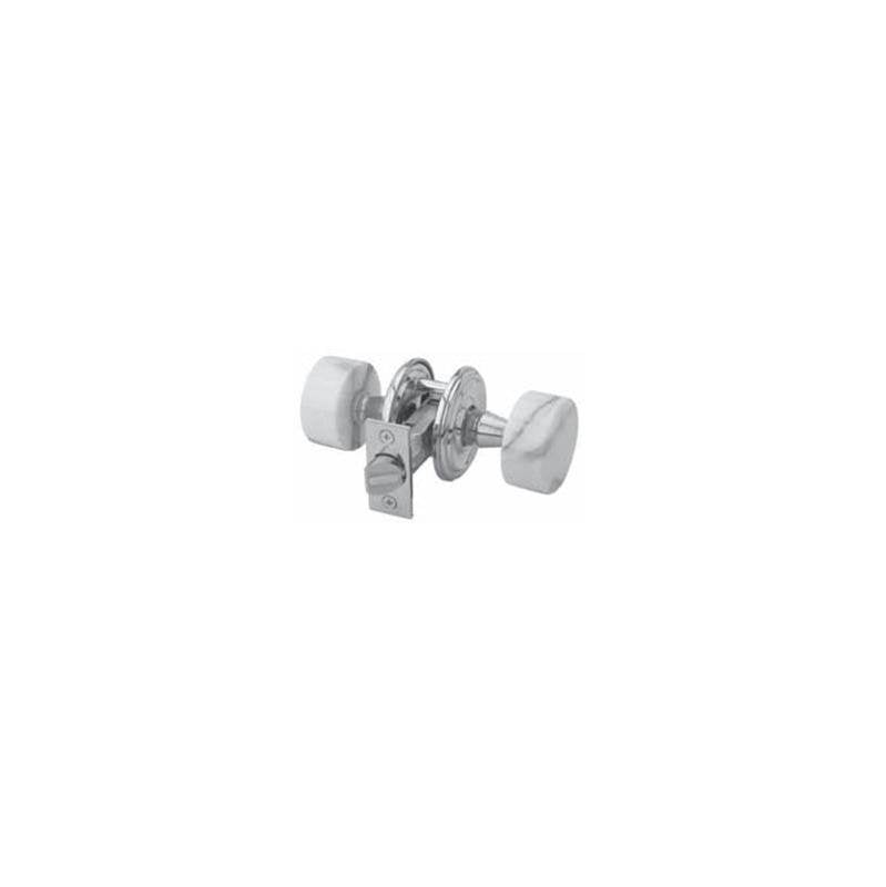 Phylrich - Wht Mrbl Door Knob & Rose - Old English Brass