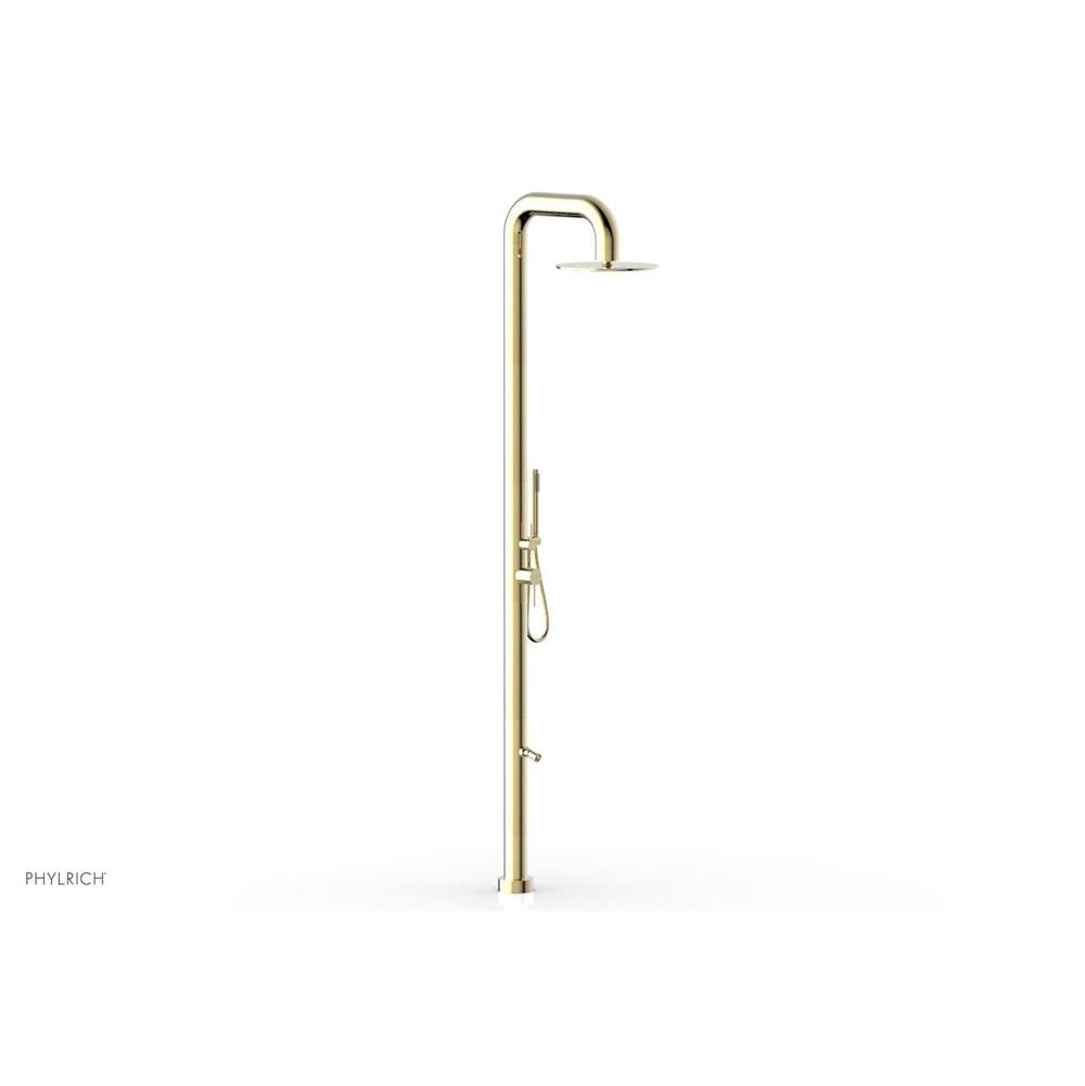Phylrich - Outdoor Shower Bp 12'' Shwr Head, Hand Shwr, Ft Wash - Uncoated Brass