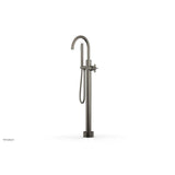 Phylrich - Floor Mounted Tub Filler Cross Blade W/Handshwr-Tall - Pewter