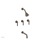 Phylrich - BASIC Three Handle Tub and Shower Set 10'' Spout - Lever Handles D2130-10 - Old English Brass