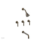 Phylrich - BASIC Three Handle Tub and Shower Set 12'' Spout - Lever Handles D2130-12 - Old English Brass