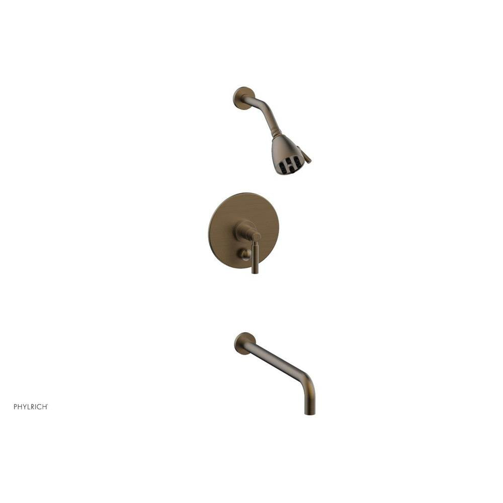 Phylrich - BASIC Pressure Balance Tub and Shower Set - 14'' Spout DPB2130-14 - Old English Brass