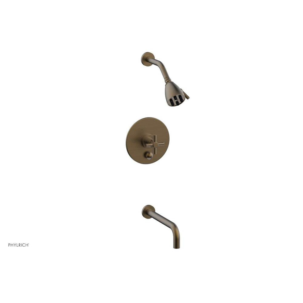 Phylrich - BASIC Pressure Balance Tub and Shower Set - 10'' Spout DPB2134-10 - Old English Brass