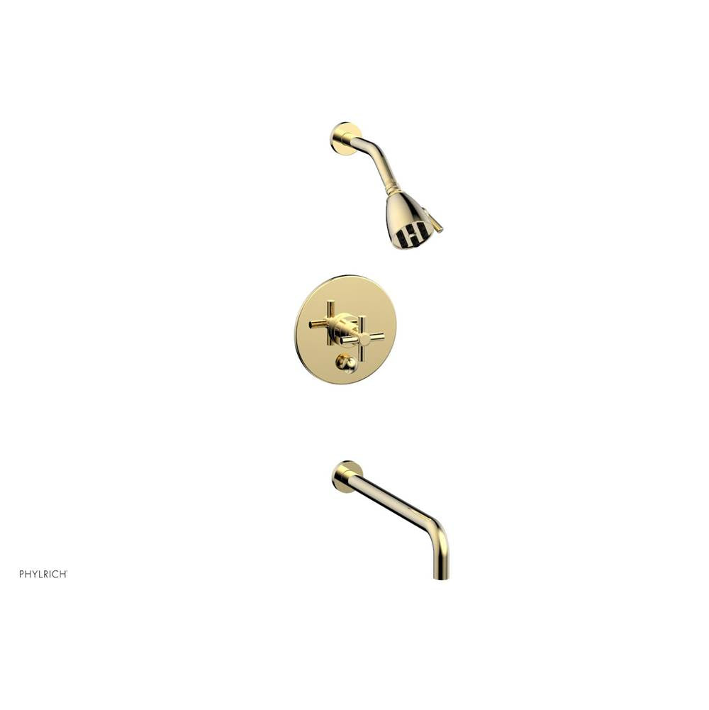 Phylrich - BASIC Pressure Balance Tub and Shower Set - 14'' Spout DPB2134-14 - Old English Brass