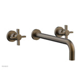 Phylrich - BASIC Wall Lavatory Set 12'' Spout - Blade Cross Handles DWL137-12 - Old English Brass