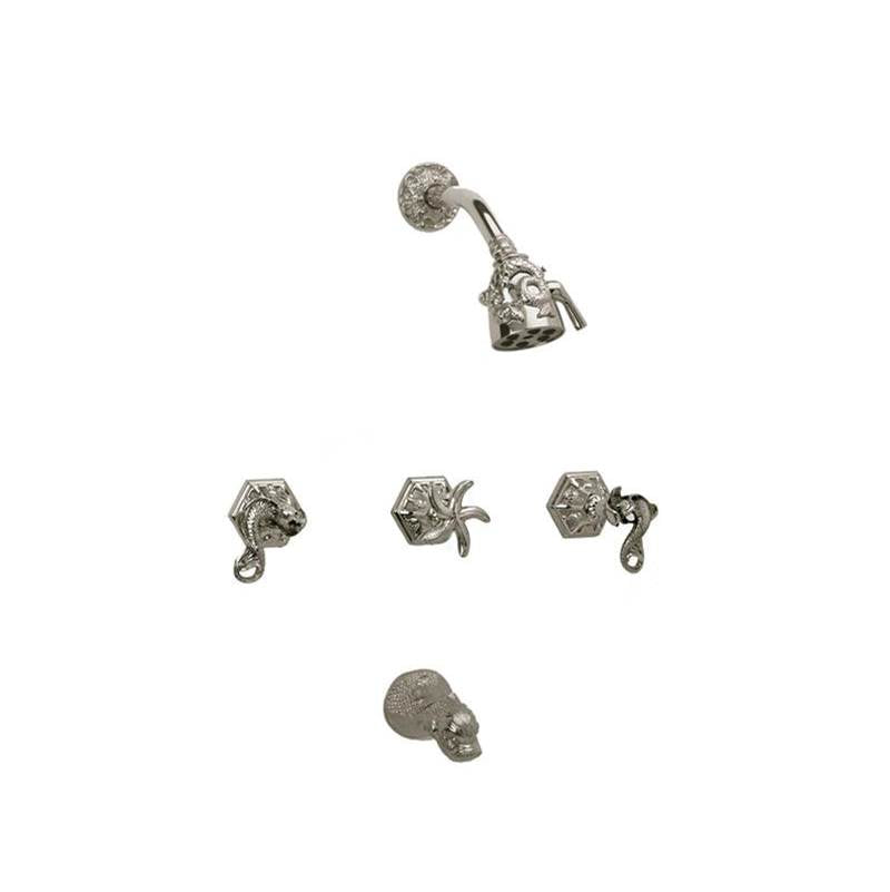 Phylrich - 3 Handle Tub/Shower, - Weathered Copper