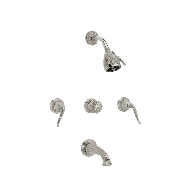 Phylrich - 3 Handle Tub/Shower, - Old English Brass