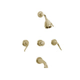 Phylrich - 3 Handle Tub/Shower, - Old English Brass