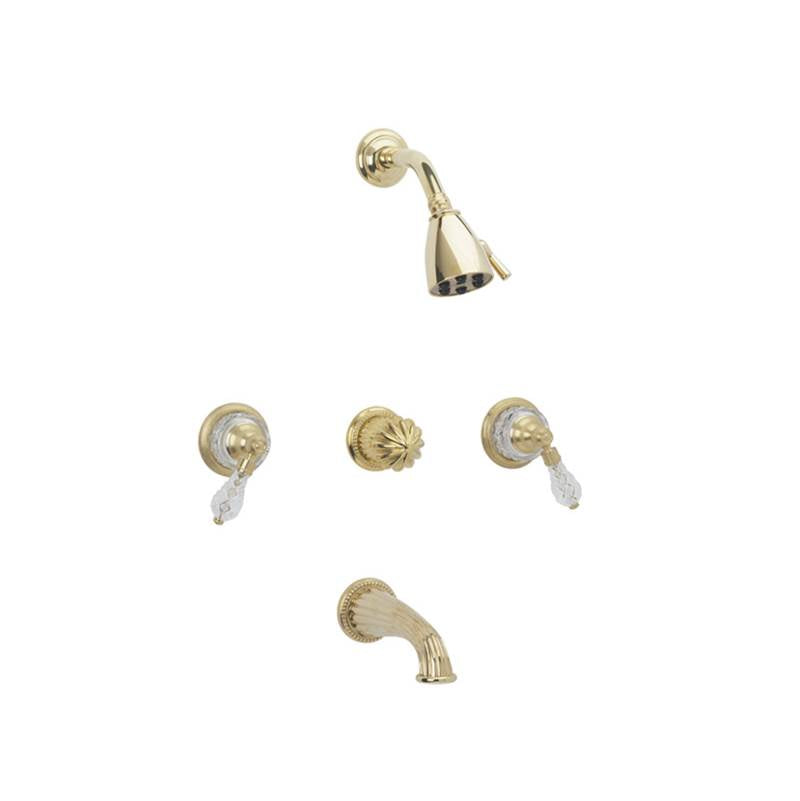 Phylrich - 3 Handle Tub/Shower, - Old English Brass