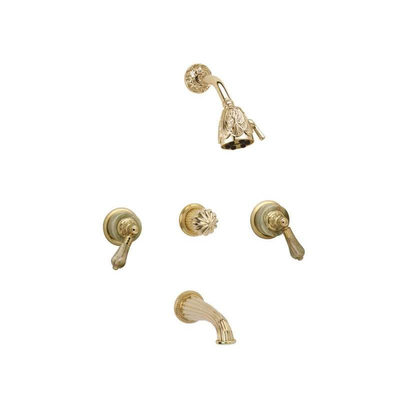 Phylrich - 3 Handle Tub/Shower, - Weathered Copper