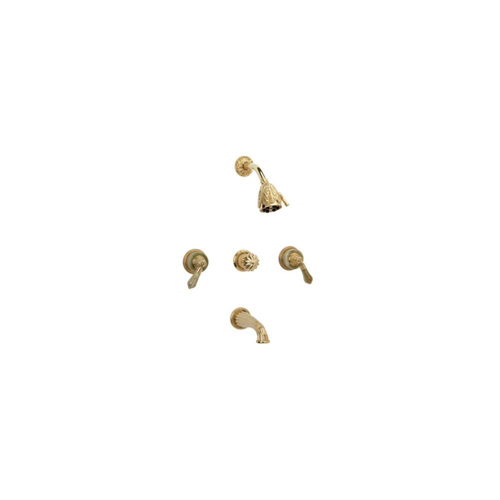 Phylrich - 3 Handle Tub/Shower, - Old English Brass