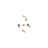 Phylrich - 3 Handle Tub/Shower, - Satin chrome