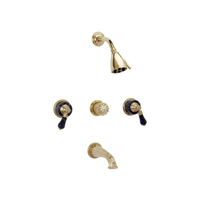 Phylrich - 3 Handle Tub/Shower, - Weathered Copper