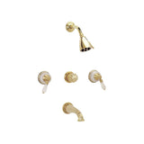 Phylrich - 3 Handle Tub/Shower, - Old English Brass