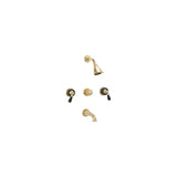 Phylrich - 3 Handle Tub/Shower, - Satin chrome