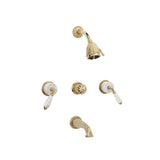 Phylrich - 3 Handle Tub/Shower, - Old English Brass