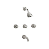 Phylrich - 3 Handle Tub/Shower, - Old English Brass