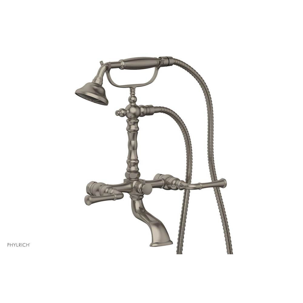 Phylrich - 3 Ring Straight Handle On Exposed Tub &   Shower Set. - Pewter
